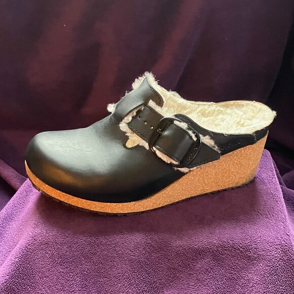 Birkenstock Papillio shearling clogs, wedge heel - Picture 2 of 6